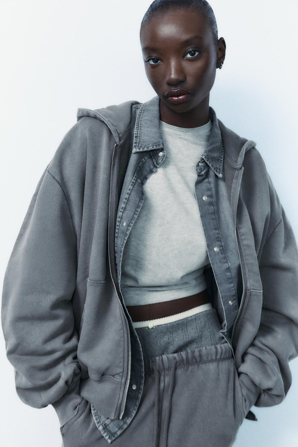 OVERSIZE ZIP-UP HOODIE - Zara фото 3