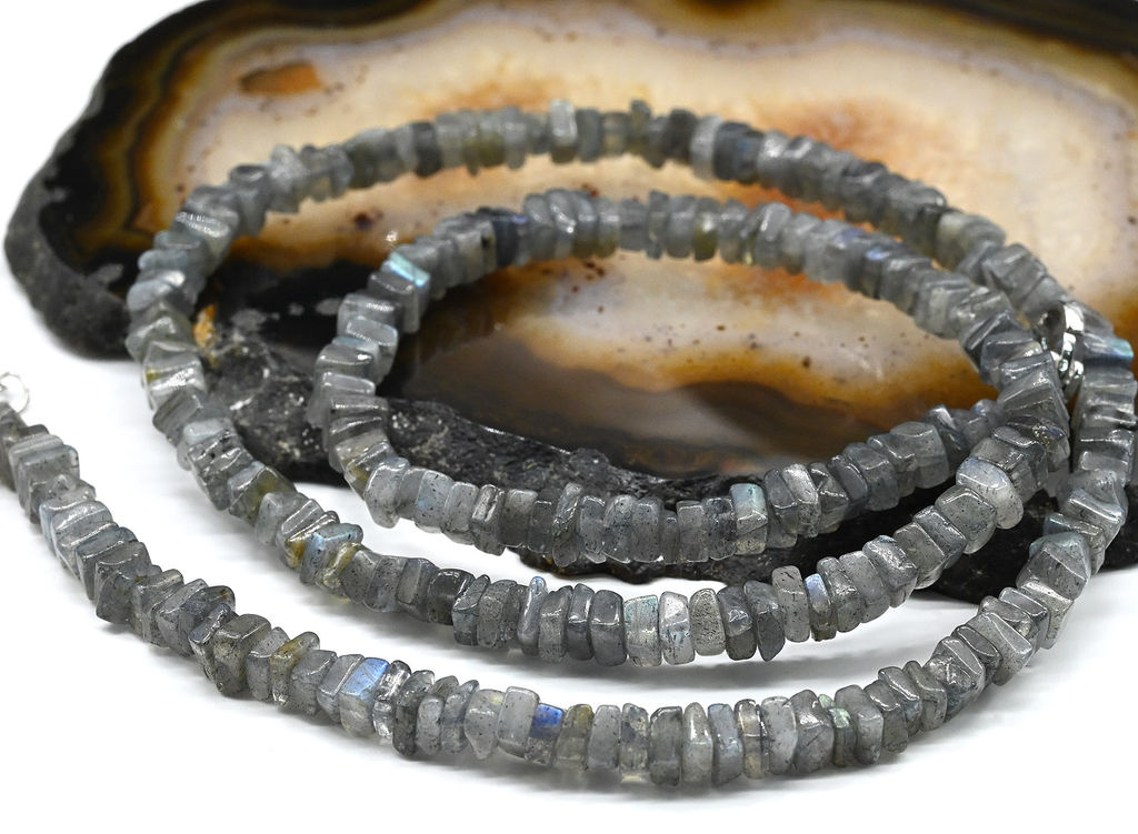 Бусы из Лабрадора диск 4*2мм, 44см, 14,02г