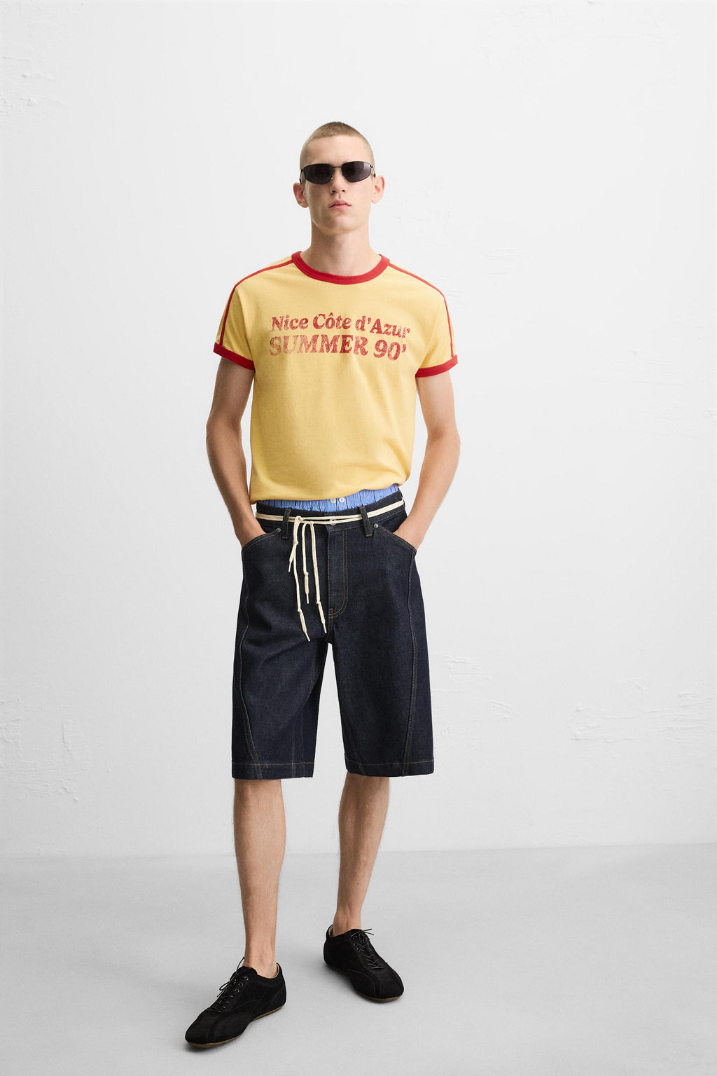 SLOGAN T-SHIRT WITH CONTRAST RIB - Zara фото 5