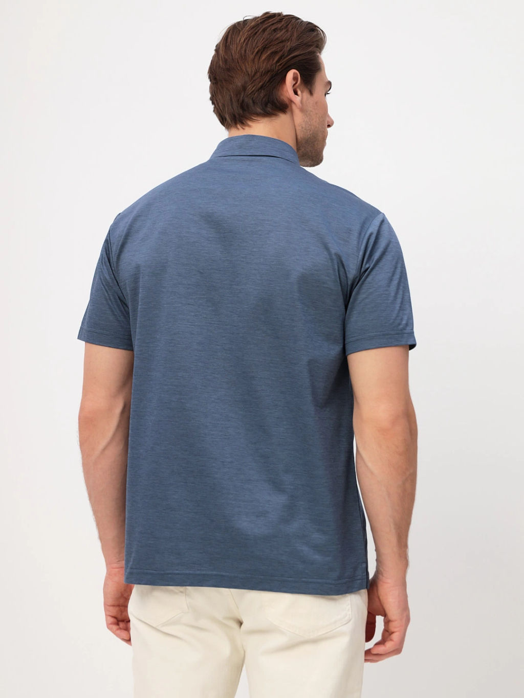 Джемпер мужской с воротником поло короткий рукав GREG G144-PM12-LT1638 (синий)  фото 16