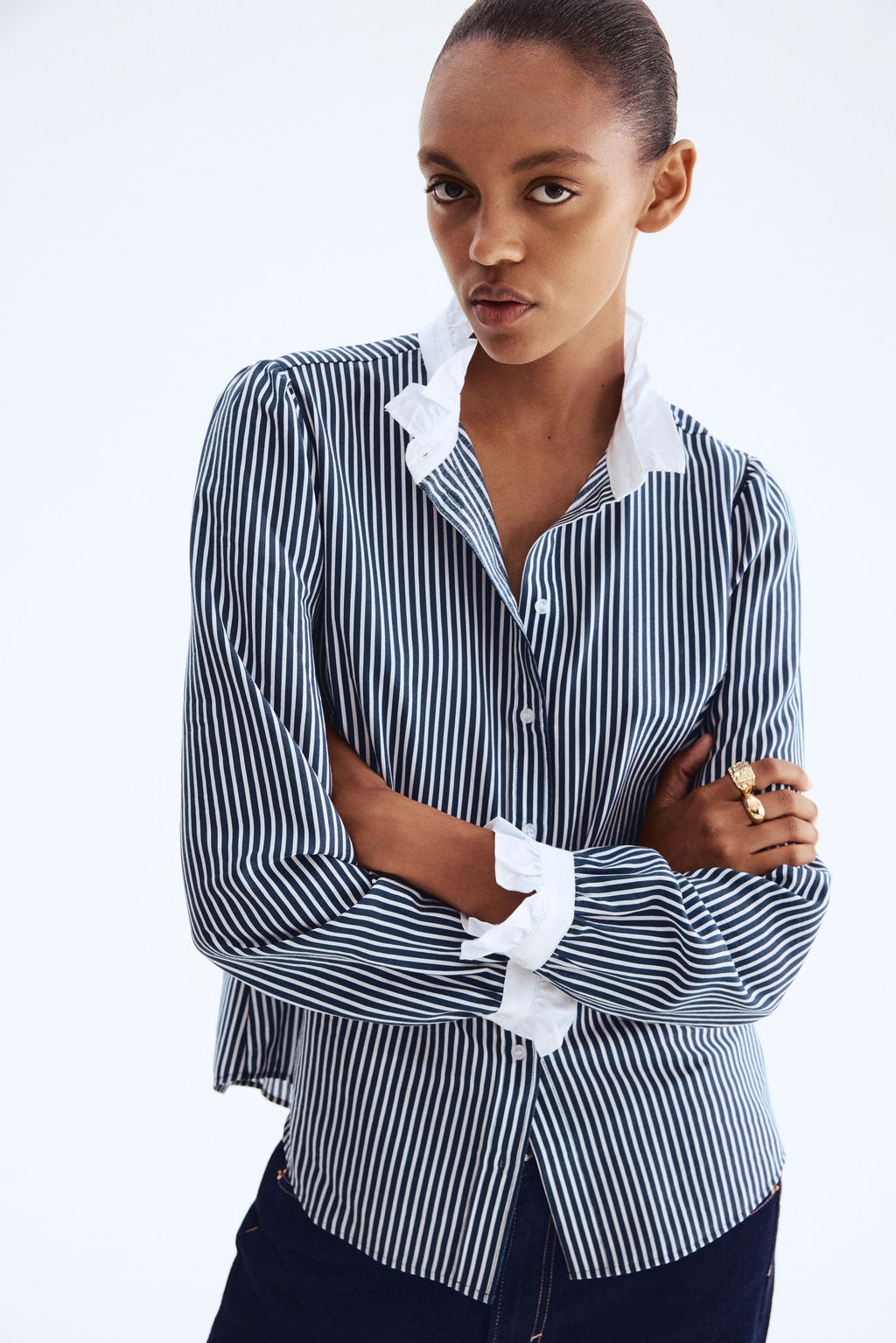 Blusa con cuello de volante - H&m фото 8