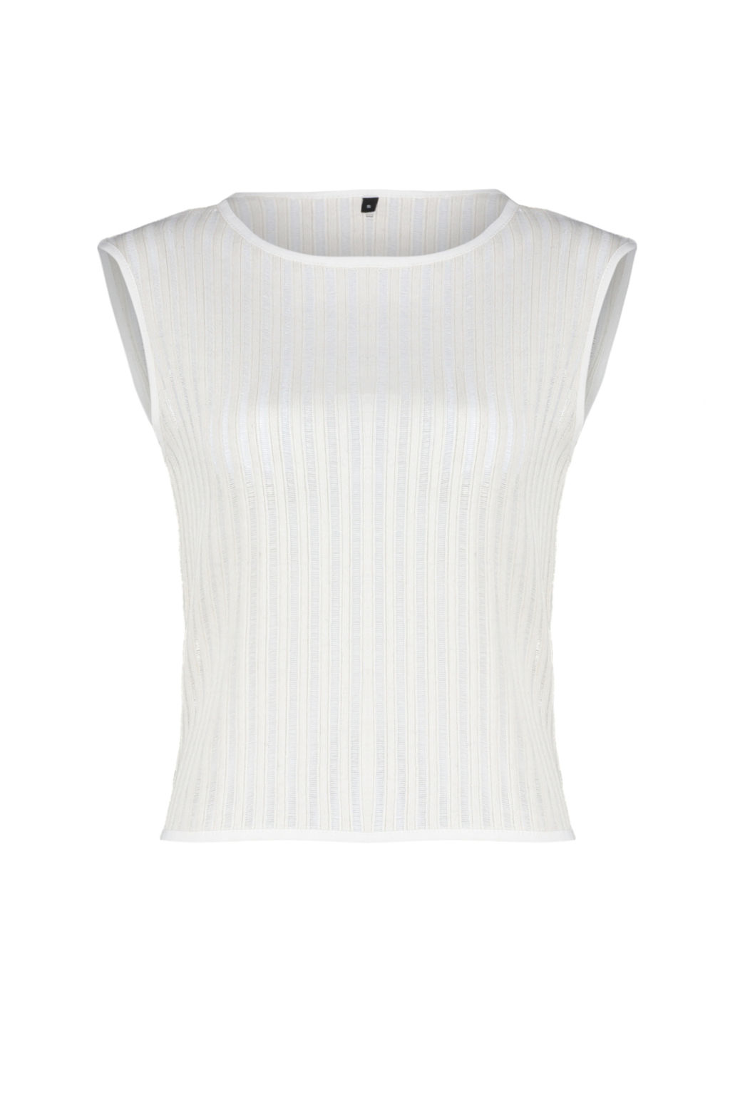 Ekru Triko Gorunumlu Bisiklet Yaka Regular/Normal Kal?p Orme Bluz TWOSS24BZ00504 - Trendyolmilla фото 7