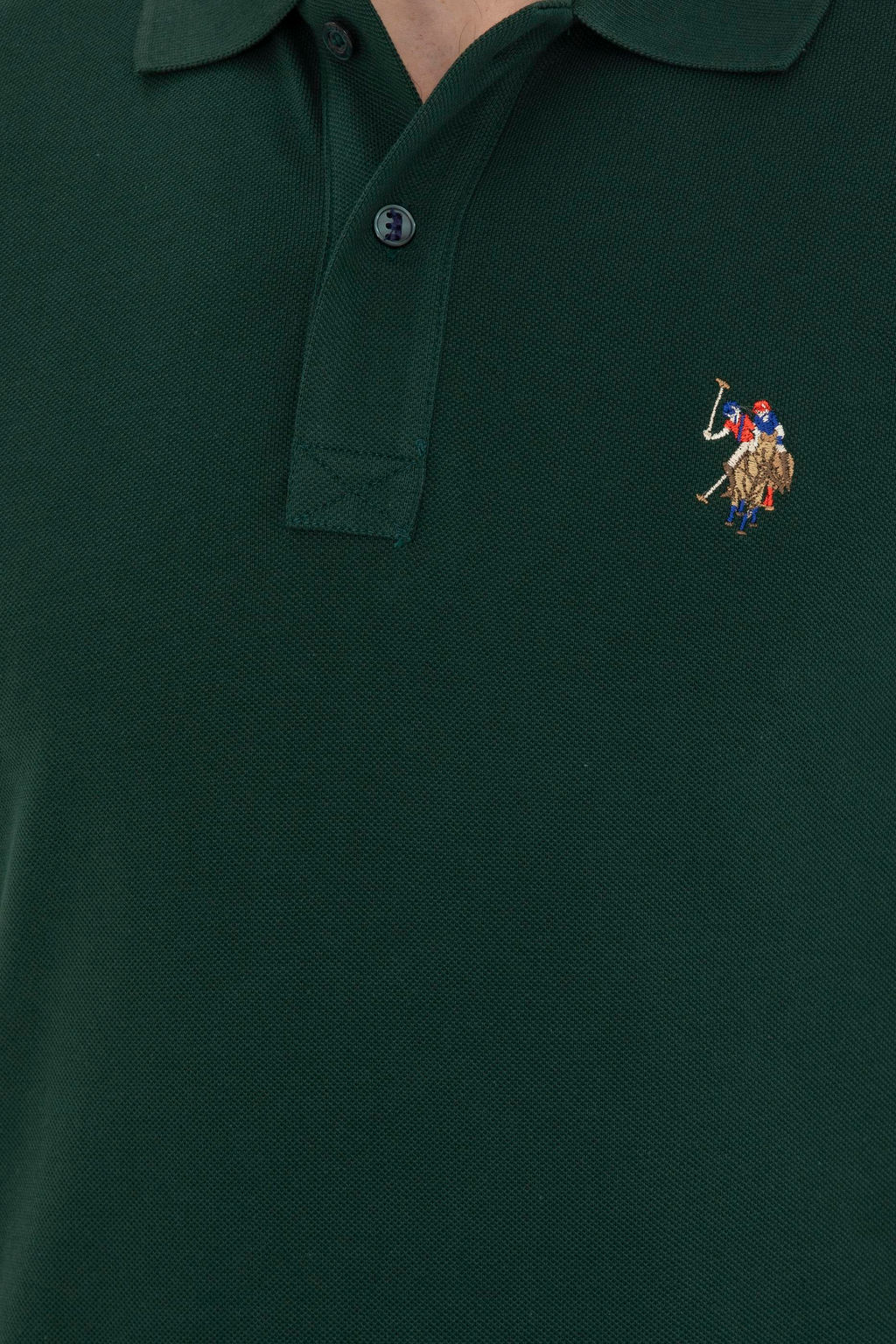 Мужская темно-зеленая базовая футболка - U.s. polo assn фото 7