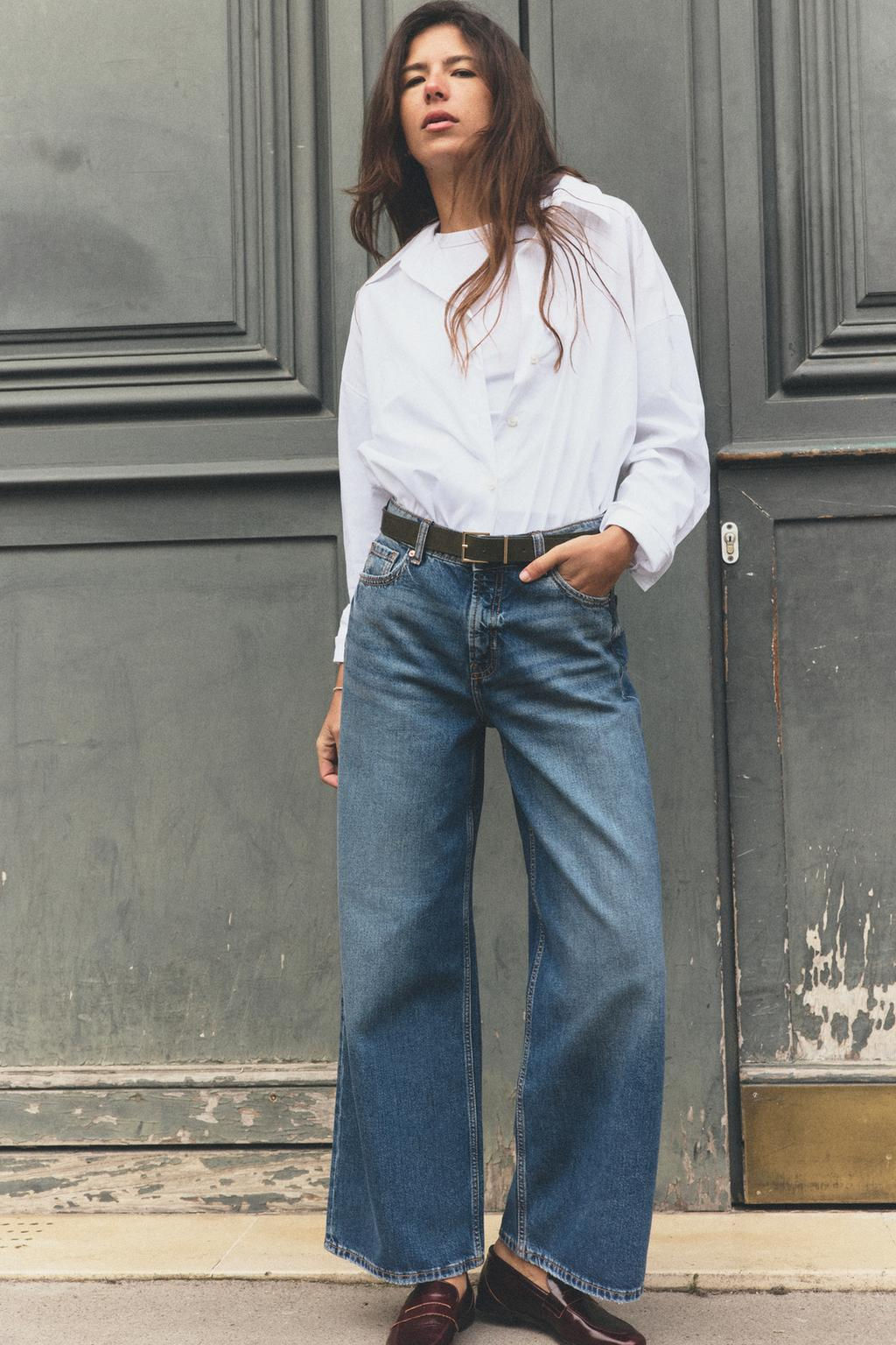 Z1975 HIGH-WAIST CULOTTE JEANS WITH BELT - Zara фото 3