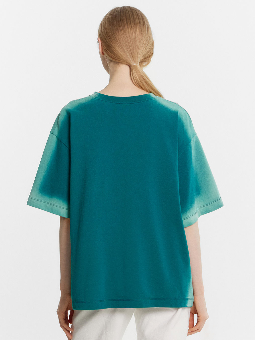 Футболка женская зеленая time never stops бирюзовый зеленый +печать 112961 - Mark formelle фото 4