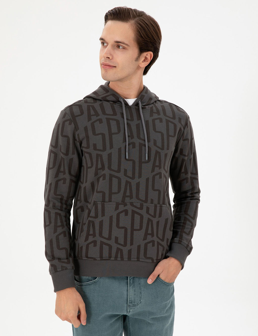 Мужской свитшот антрацитового цвета Неожиданная скидка в корзине - U.s. polo assn фото 3