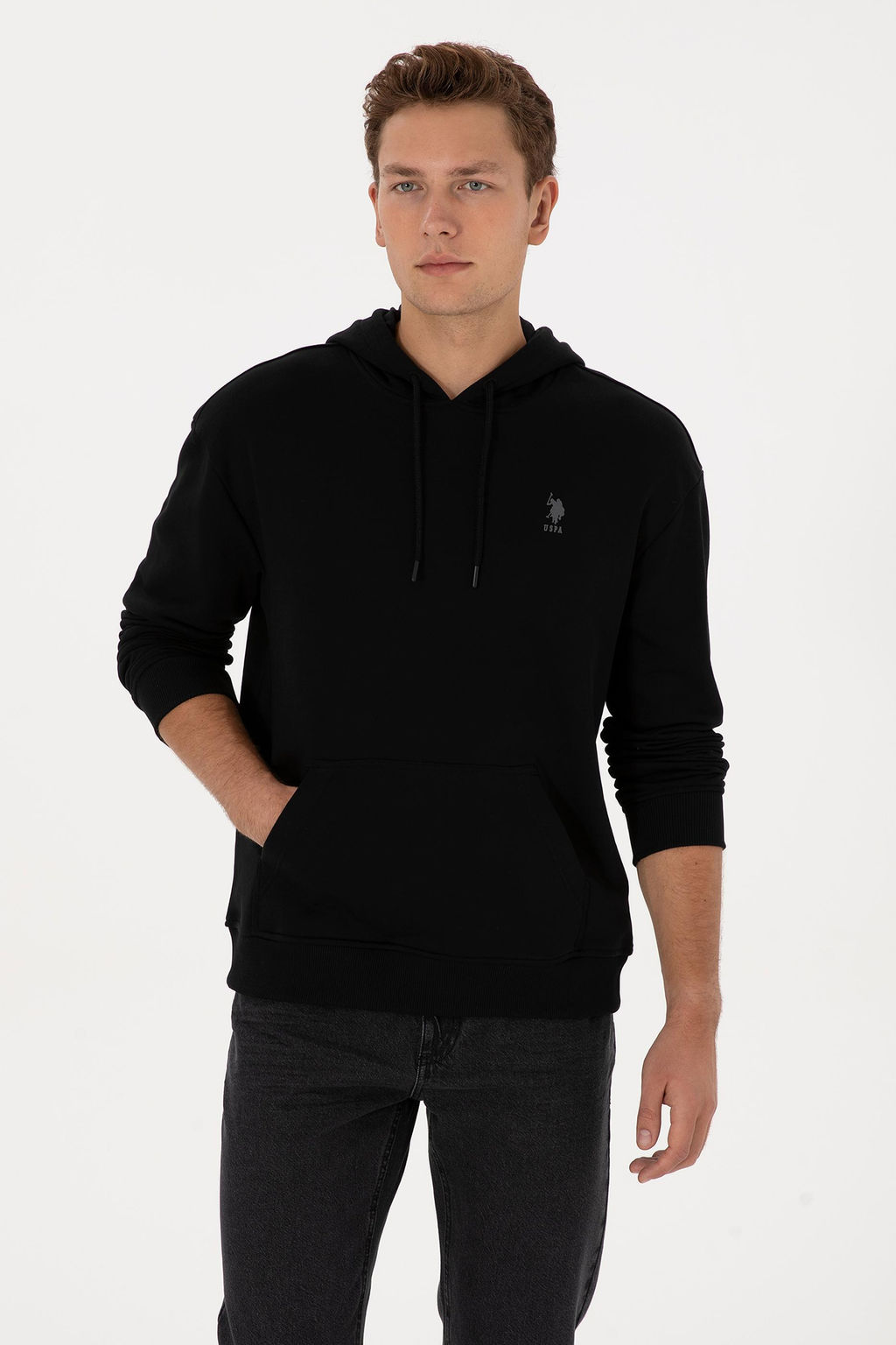 Erkek Siyah Basic Sweatshirt