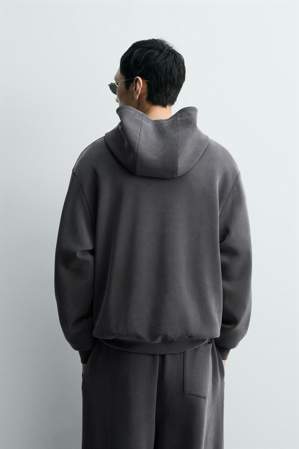 SUDADERA LAVADA SOFT CAPUCHA / Azul / Gris - Zara фото 3