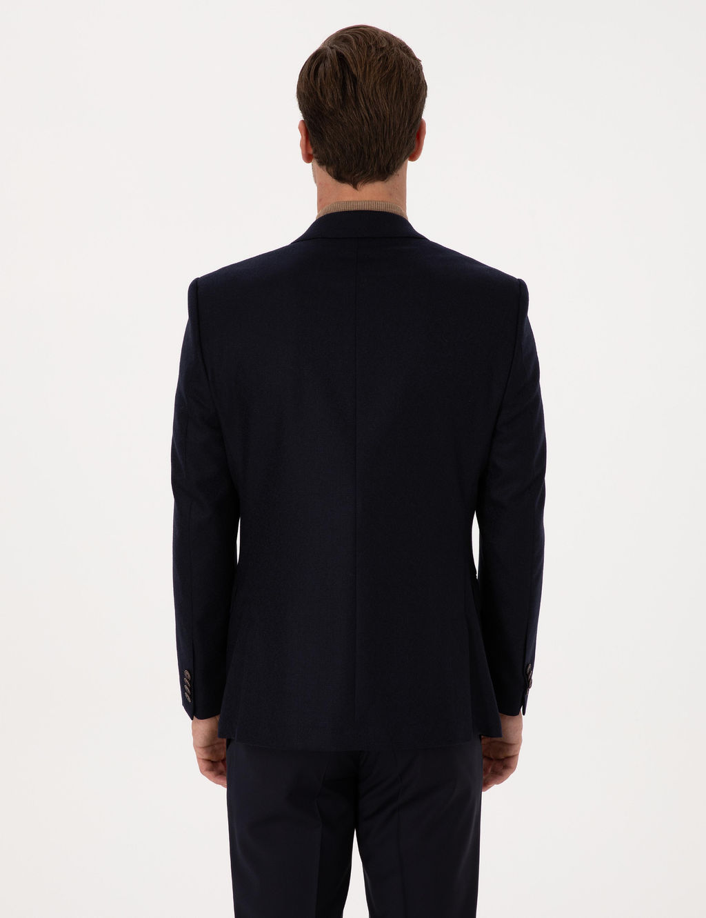 Lacivert Slim Fit Y_n Ka_mir Kar___ml_ Ceket - Cacharel фото 5