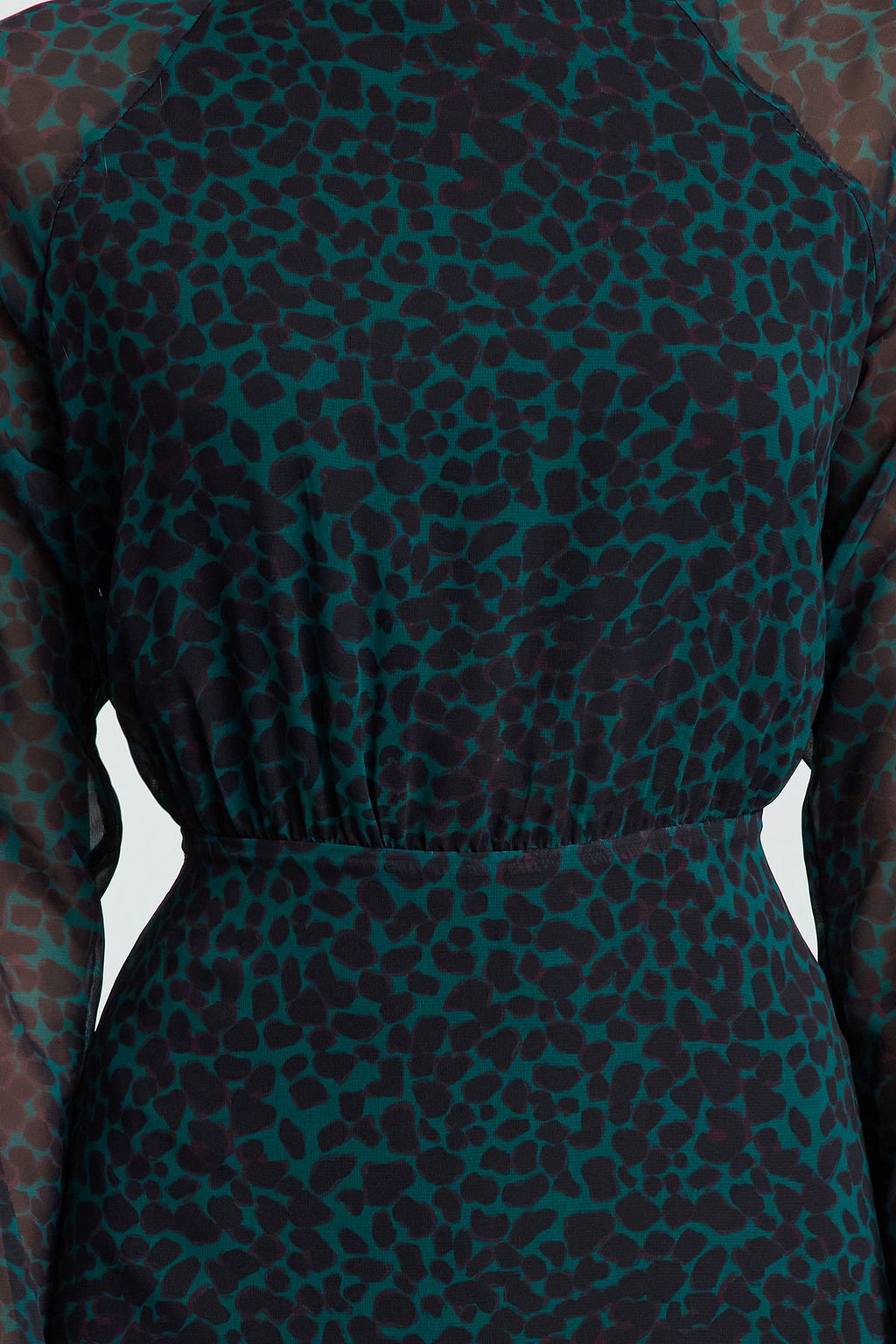 TRENDYOLMILLA Mavi Midi Leopar Desenli Dokuma K?sl?k Elbise TWOAW24EL00302 фото 12