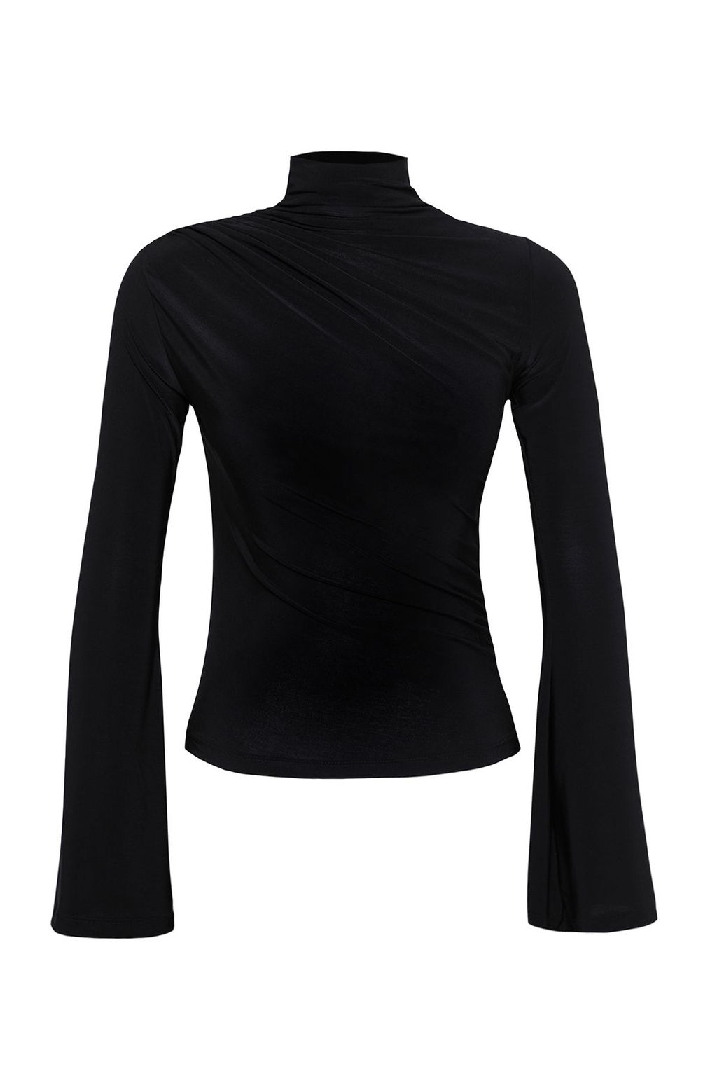 Trendyolmilla Siyah Fitted/Vucuda Oturan Ispanyol Kollu Esnek Orme Bluz TWOAW25BZ00318  фото 10