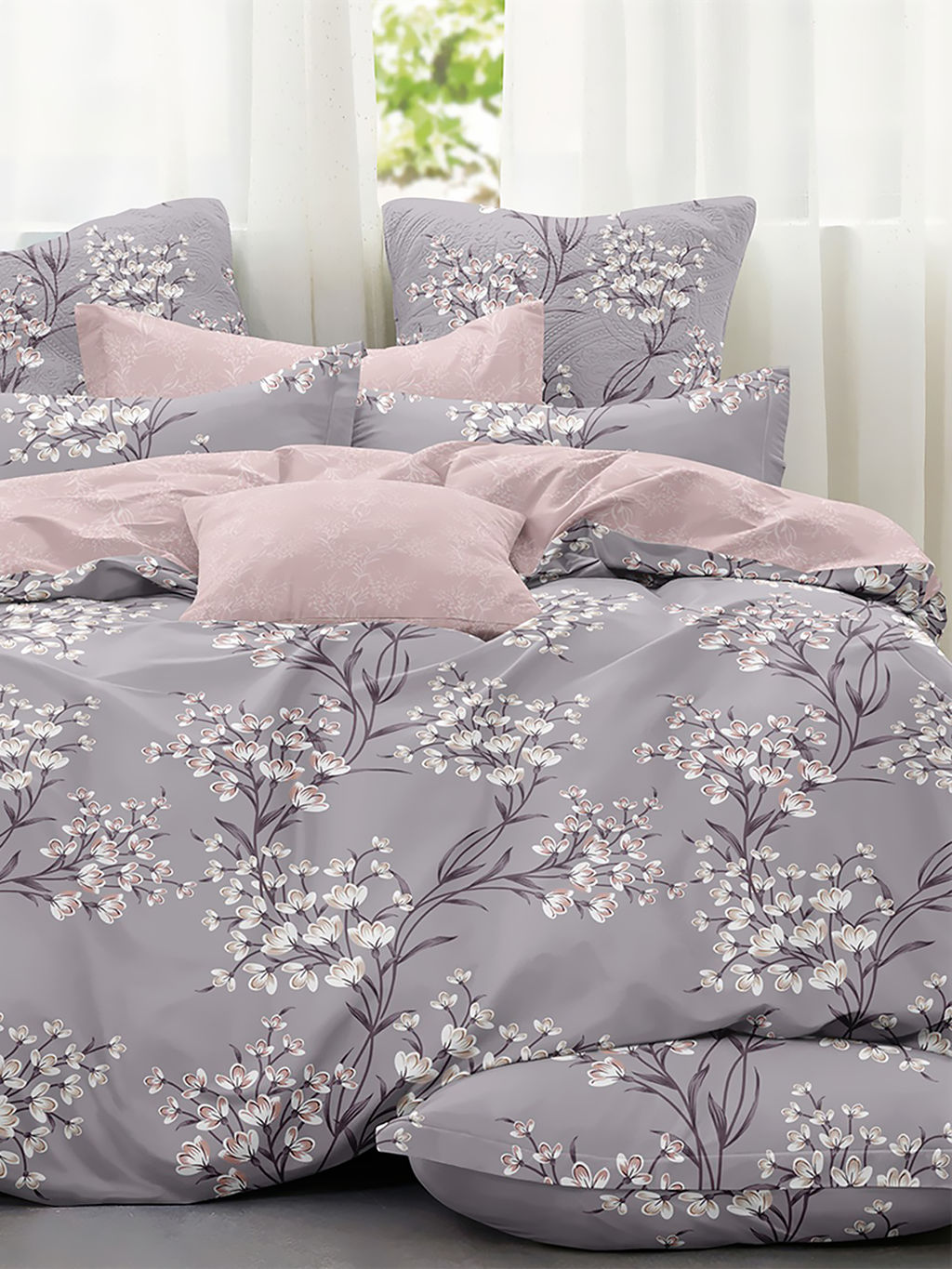 Постельное белье поплин эксклюзив на молнии - Виола 2 сп. с Евро простыней (нав.50х70)