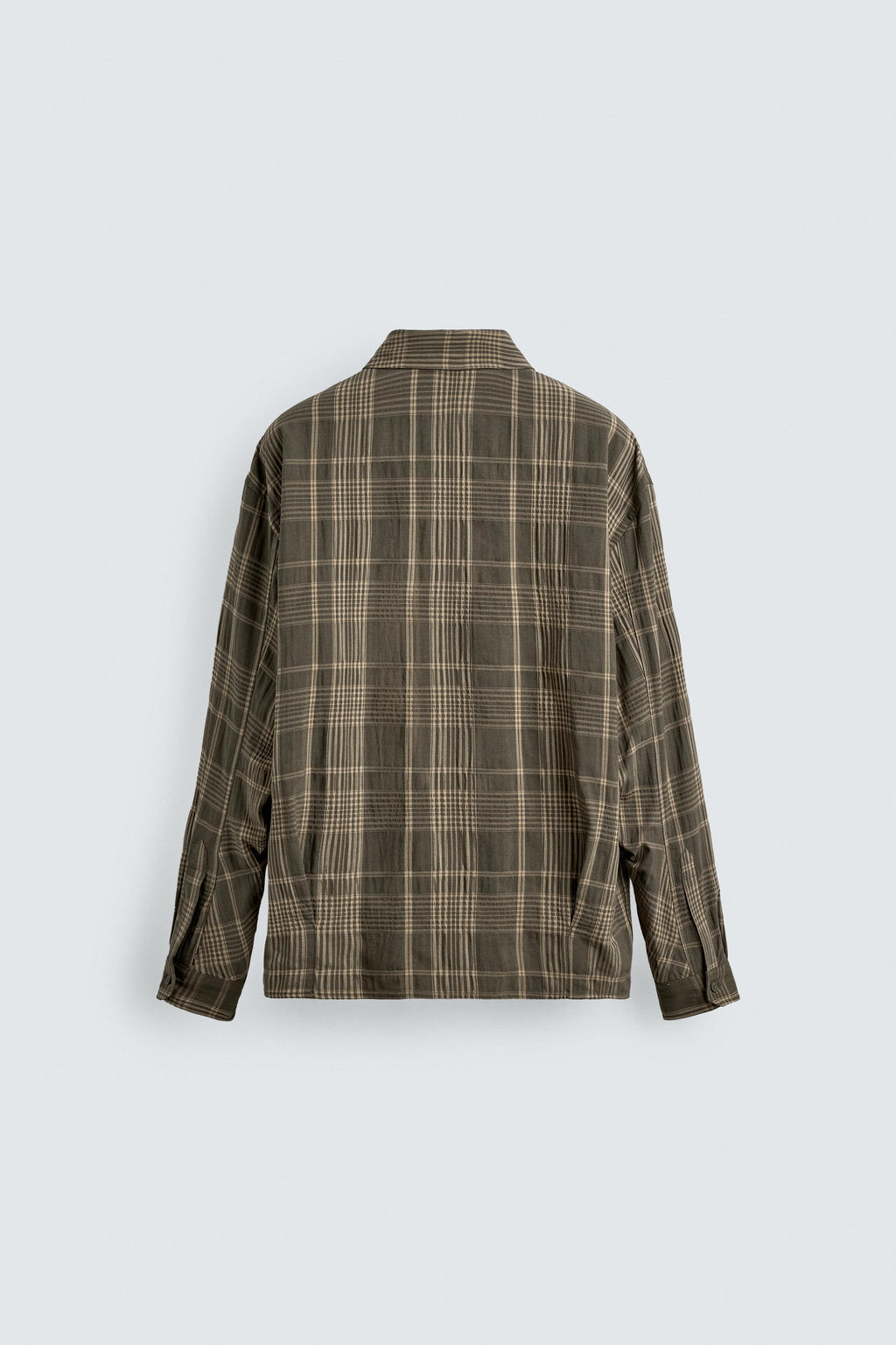 CAMISA FLUIDA CUADROS / Khaki - Zara фото 9