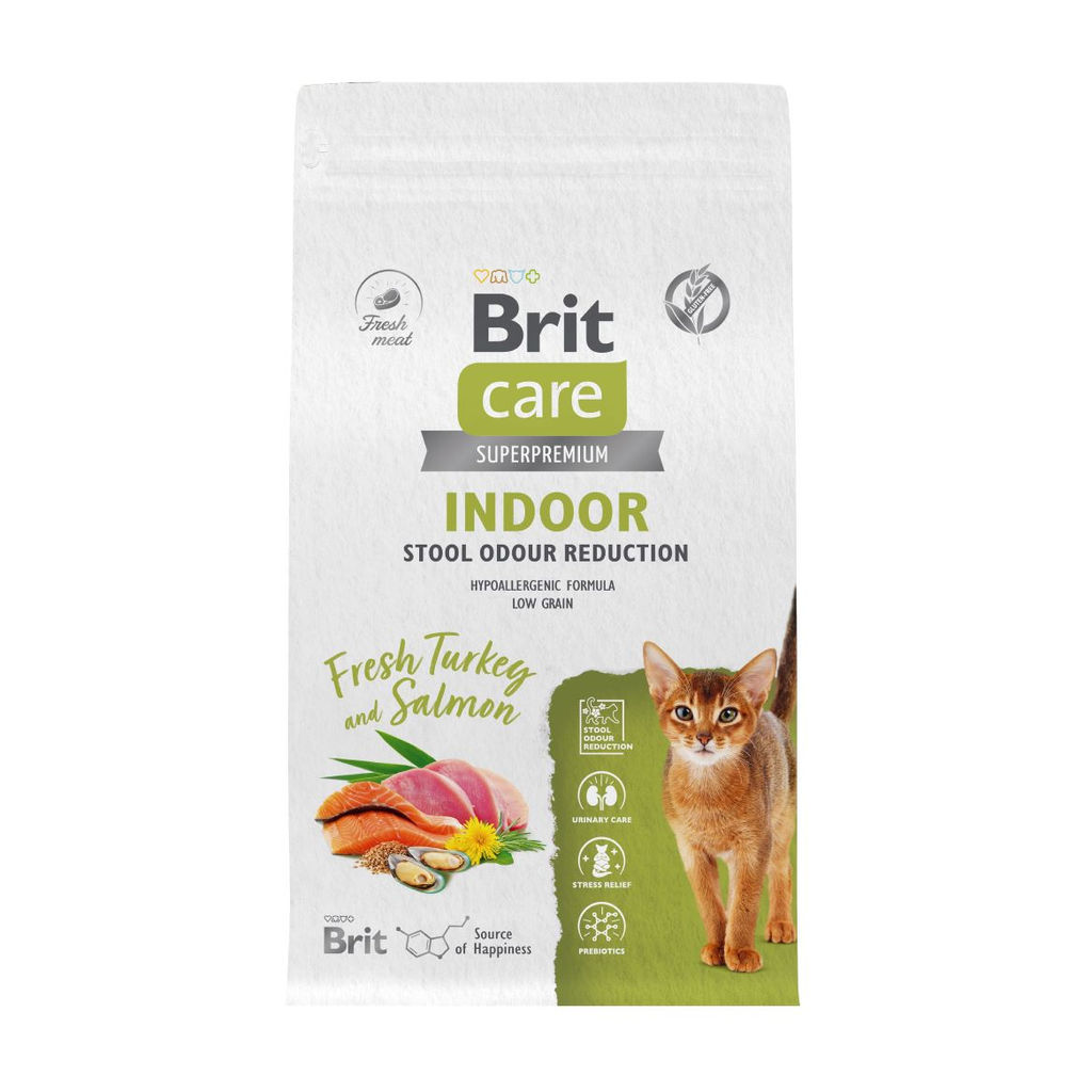 Сухой корм Care Cat Indoor Stool Odour Reduction с индейкой и лососем для взрослых кошек 5066117