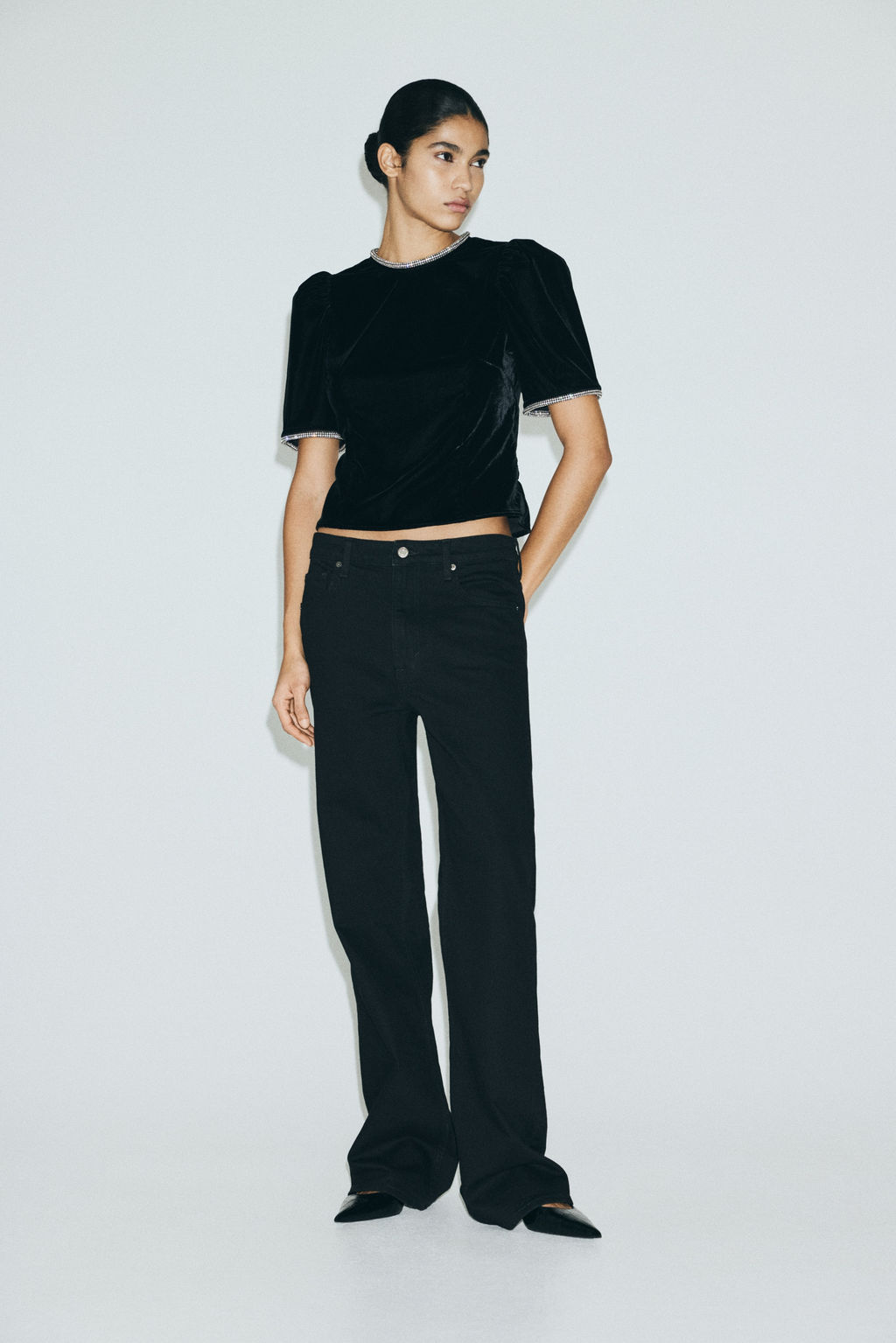 Top de terciopelo con strass - H&m фото 3