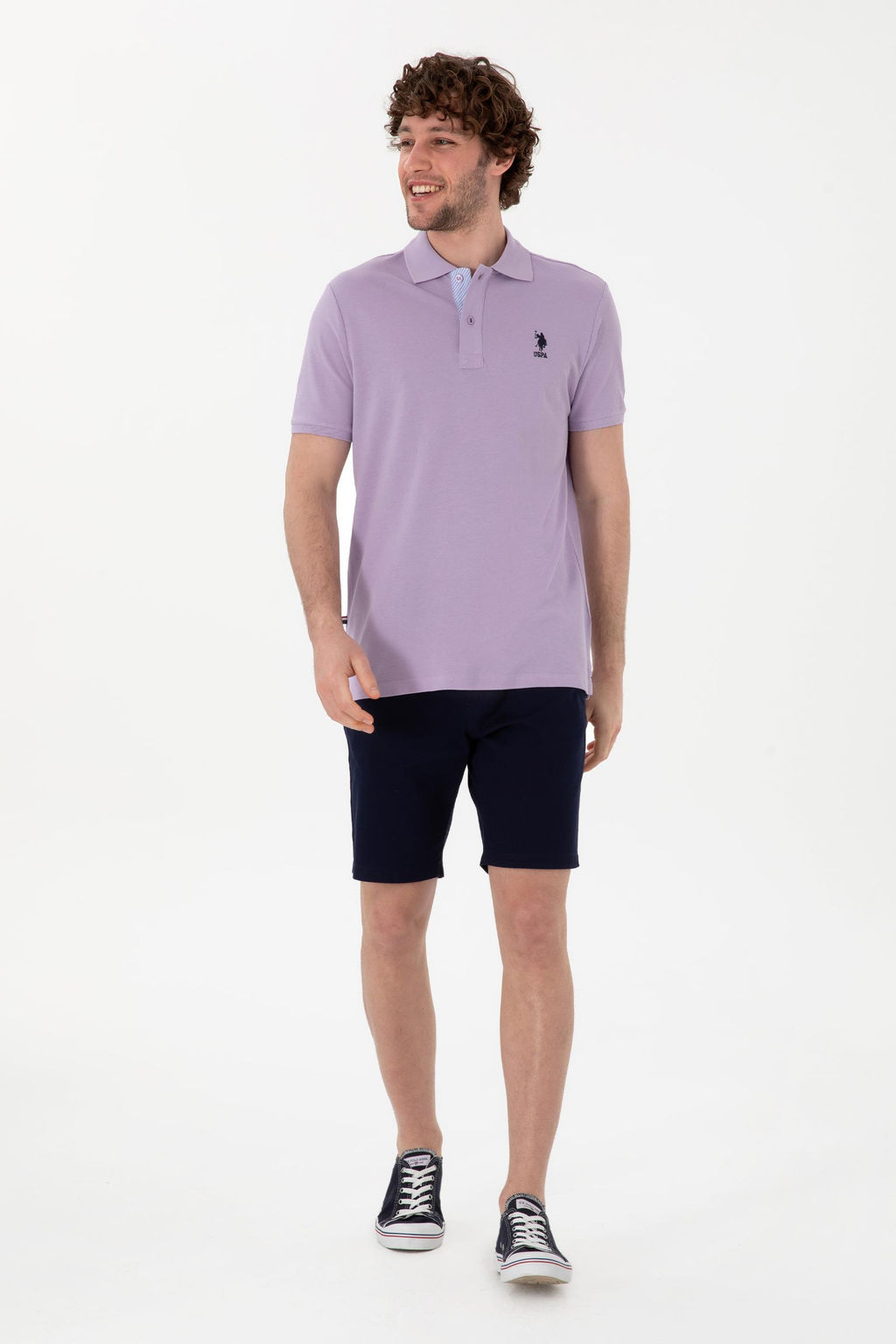 Erkek Regular Fit Polo Yaka Lila Basic Ti__rt Sepette S_rpriz _ndirim - U.s. polo assn фото 4