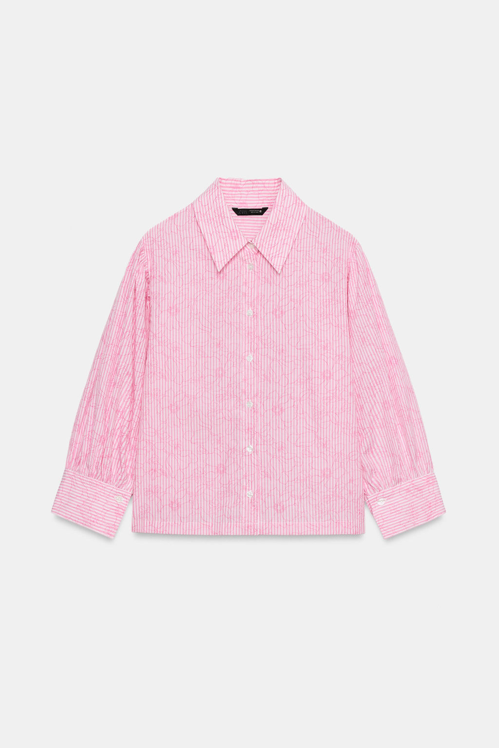 CAMISA RAYAS ESTAMPADO FLORAL / Rosa / Blanco - Zara фото 6