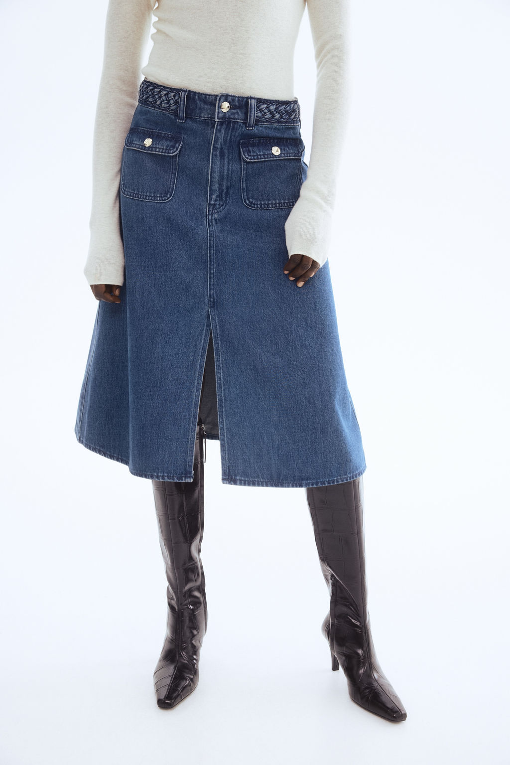 Falda denim con ribete trenzado - H&m фото 3