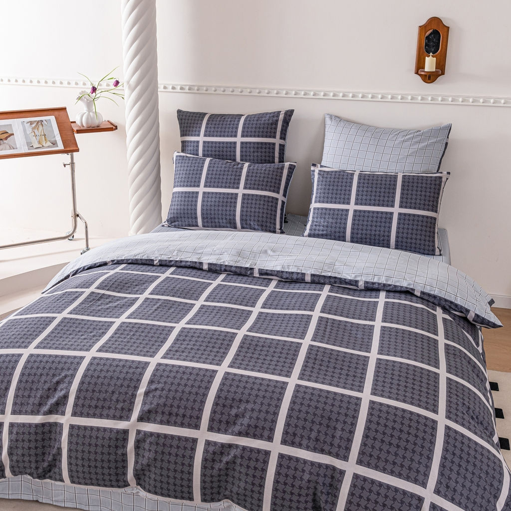 Комплект постельного белья Люкс Сатин 100% хлопок на резинке AR362 160*200*25 2 спальный 50-70 2 шт