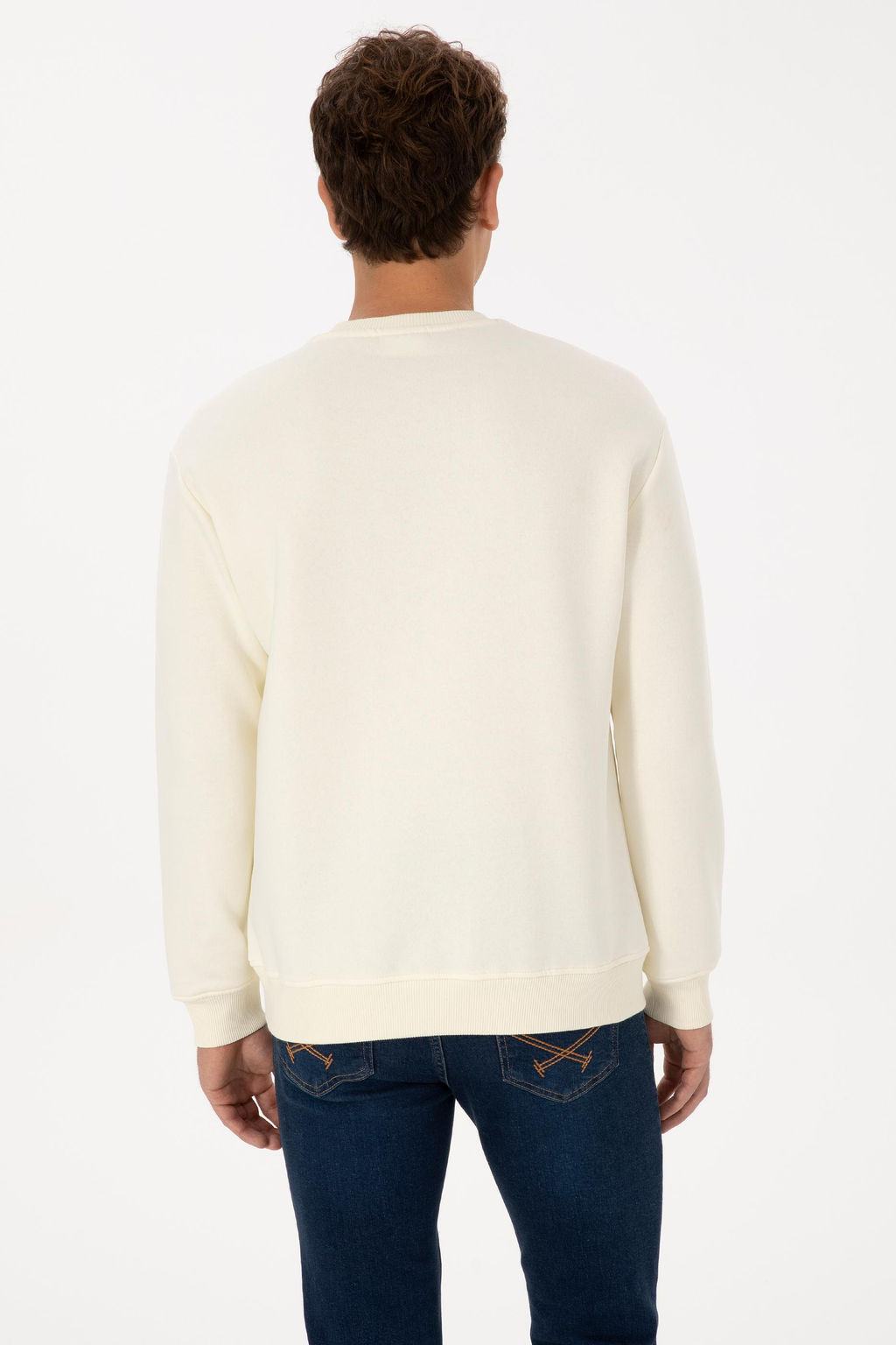Erkek Krem Basic Sweatshirt - U.s. polo assn фото 5