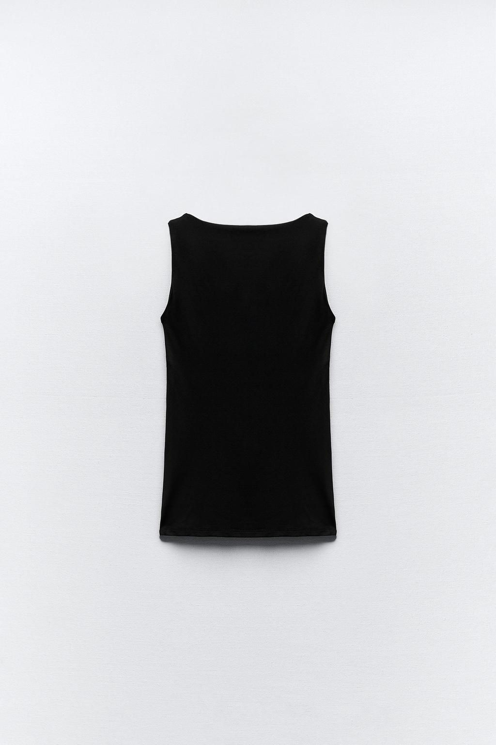 POLYAMIDE TOP WITH WIDE STRAPS - Zara фото 19