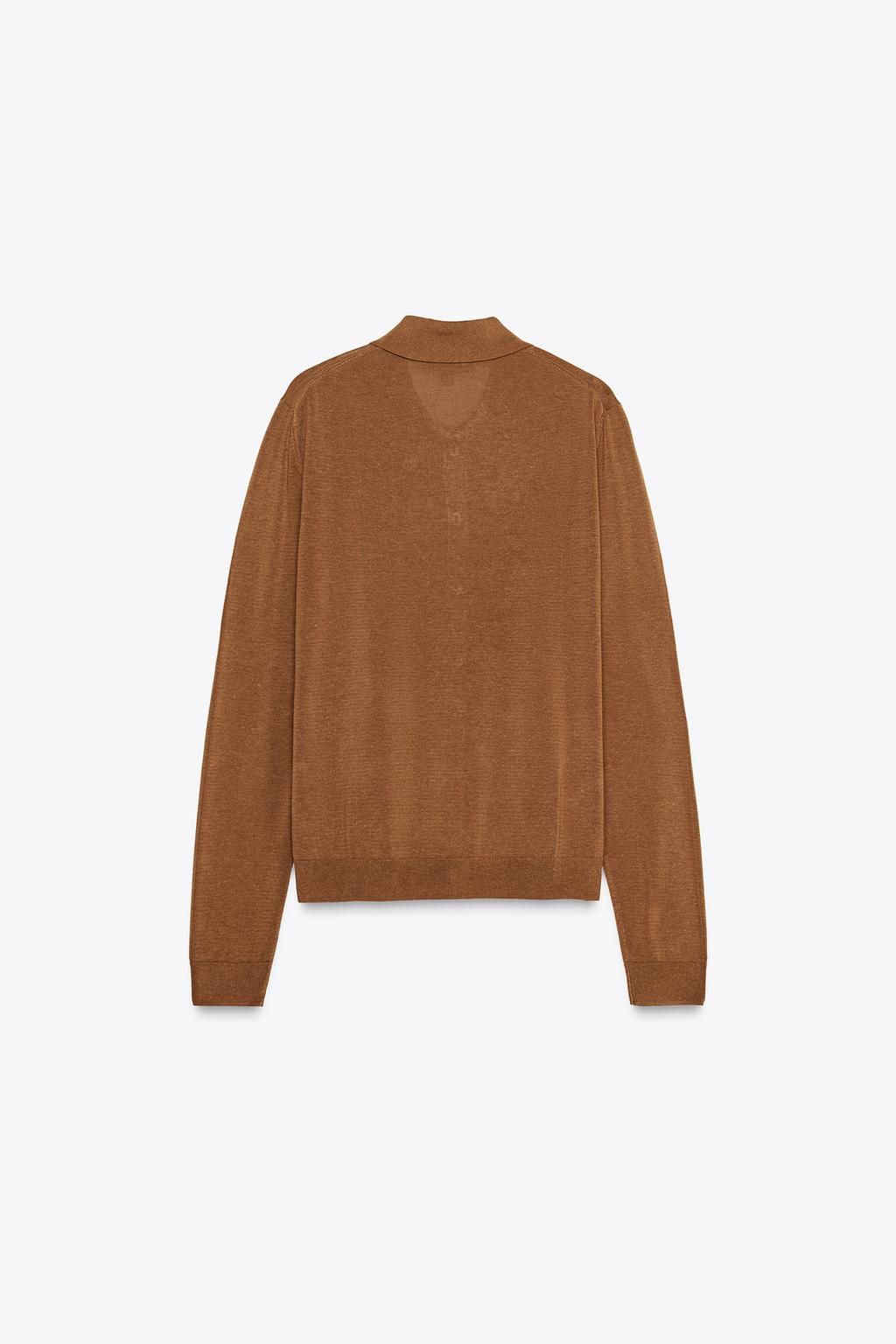 PLAIN POLO COLLAR CARDIGAN - Zara фото 4