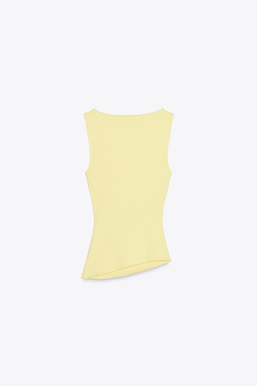 ASYMMETRIC DRAPED T-SHIRT - Zara фото 20
