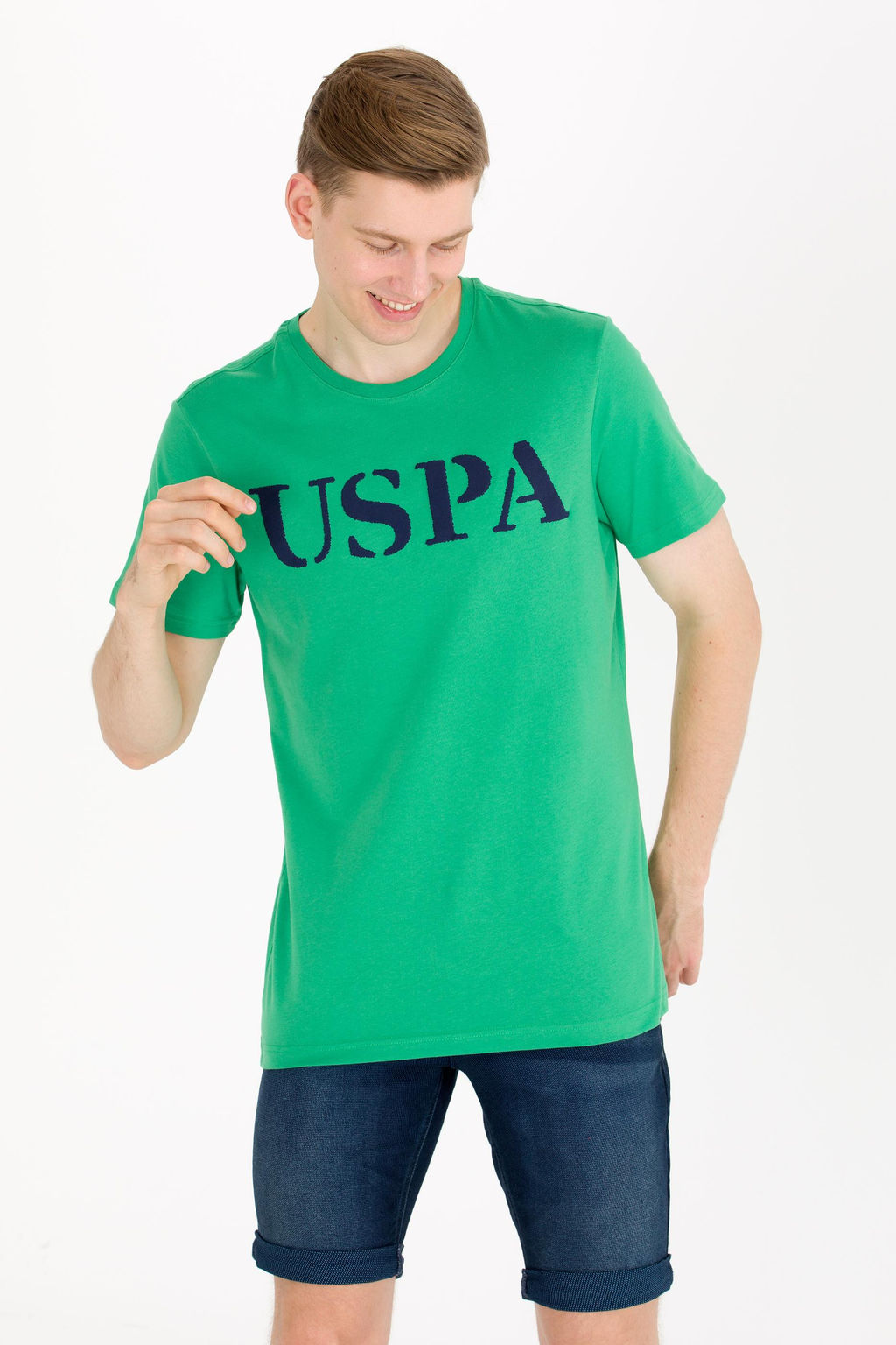 U. S. Polo Assn Мужская зеленая базовая футболка с круглым вырезом - U.s. polo assn фото 15