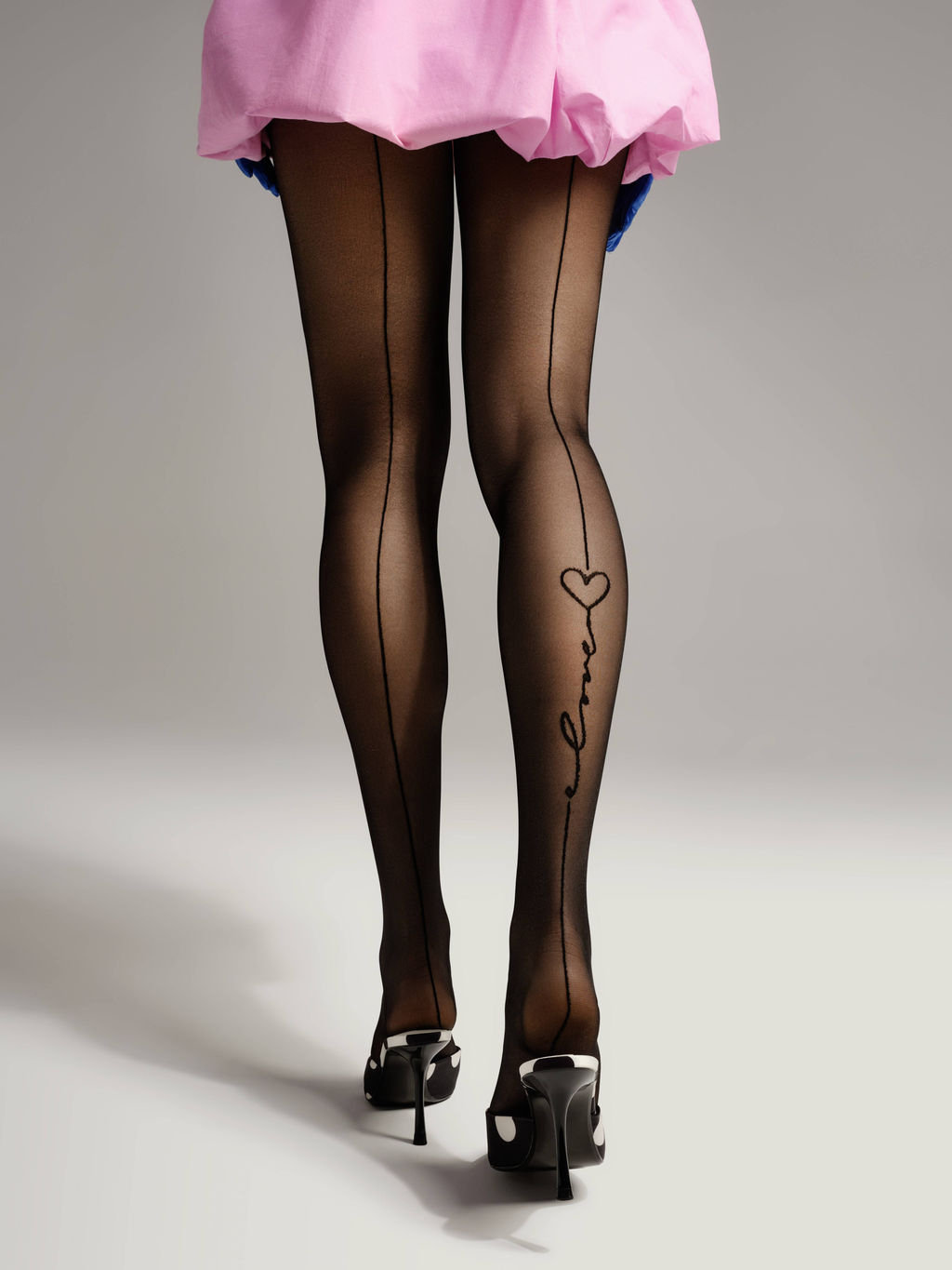 Колготки фантазийные CONTE Колготки с имитацией шва и надписью Love nero