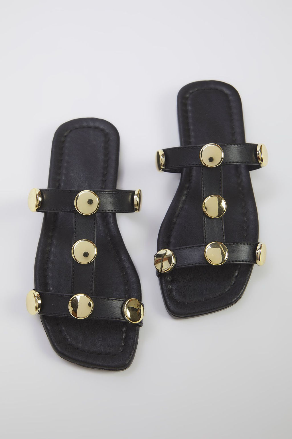 Trendyolmilla Shoes Siyah Gold Aksesuar Detayl? Kare Burun S?k Kad?n Terlik TAKSS25TE00012  фото 9