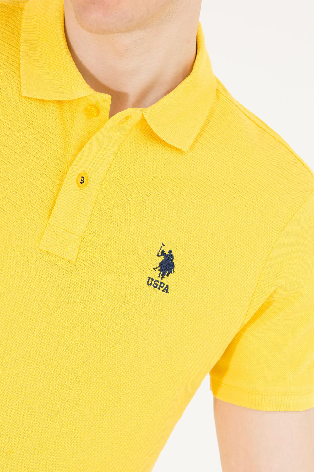 U. S. Polo Assn Мужская темно-желтая базовая футболка с воротником-поло - U.s. polo assn фото 21