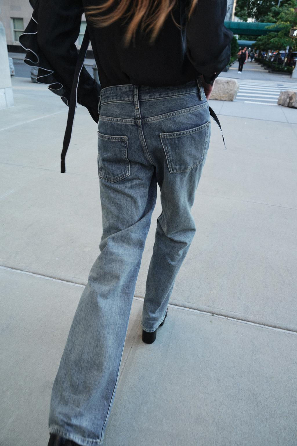 ZW COLLECTION RELAXED FIT MID-RISE JEANS - Zara фото 5