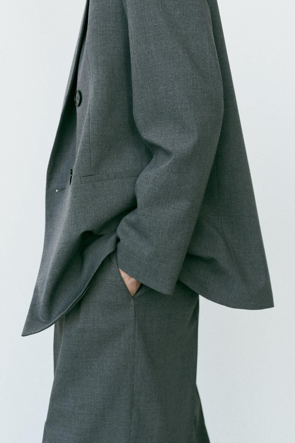 DOUBLE-BREASTED BLAZER WITH SHOULDER PADS - Zara фото 3