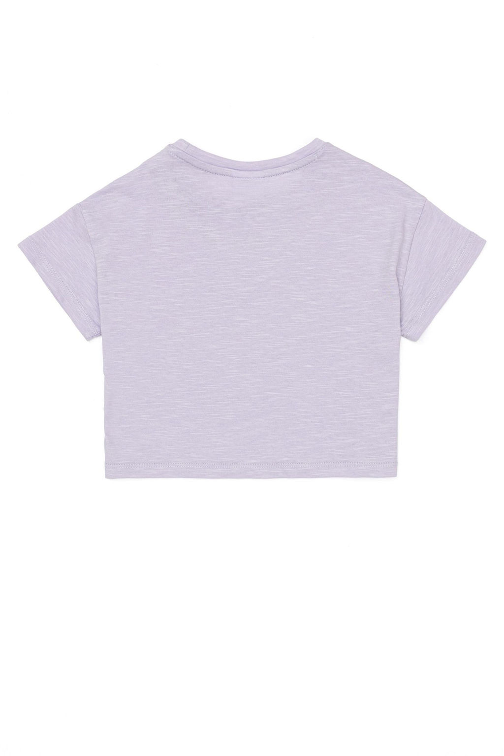 Сиреневая укороченная футболка с круглым вырезом для девочек Неожиданная скидка в корзине - U.s. polo assn фото 2