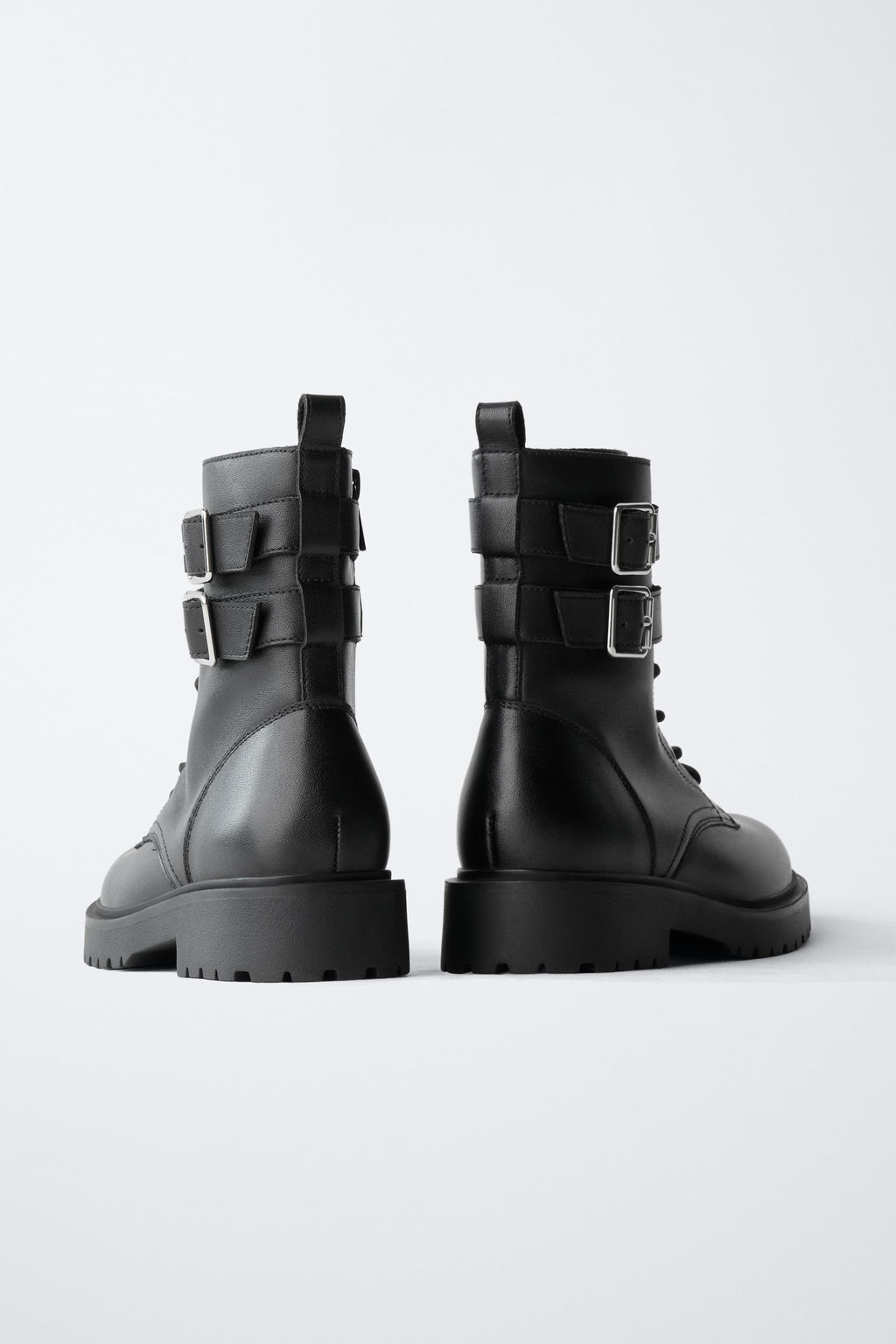 BOTA DOBLE HEBILLA PIEL / Negro - Zara фото 5