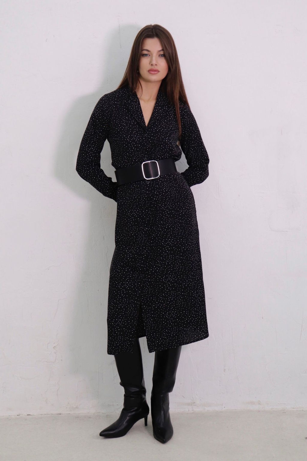 Платье-рубашка с английским воротником принт - Martichelli фото 337