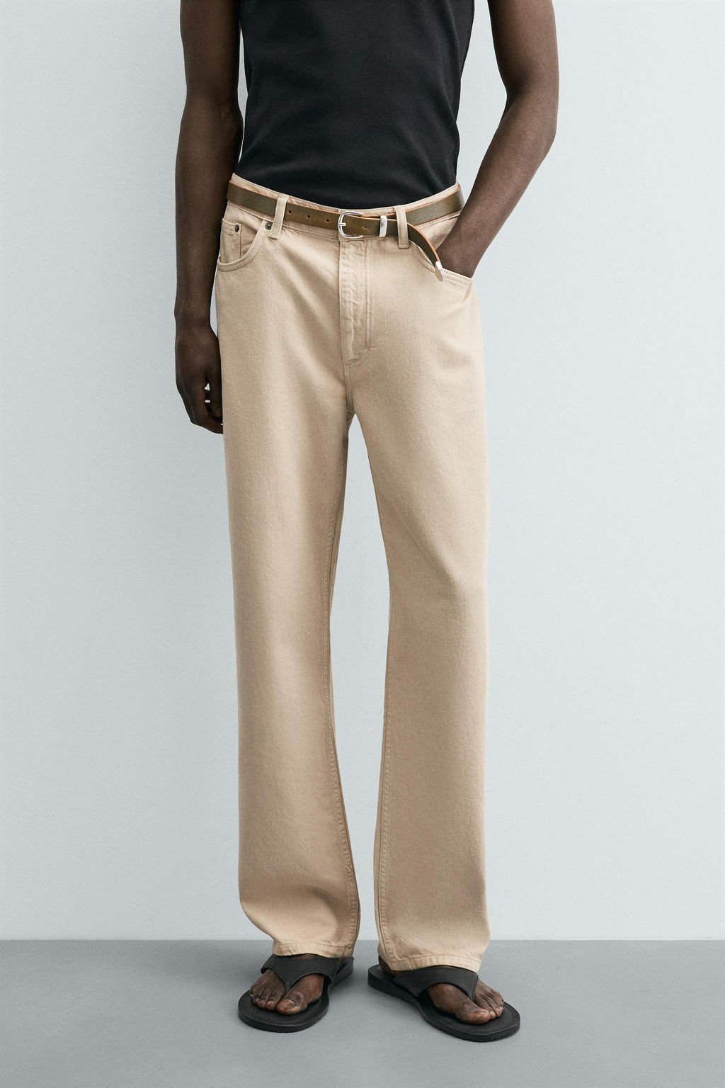 JEANS LIGEROS ALGOD?N - C??AMO / Beige vigor? - Zara фото 2