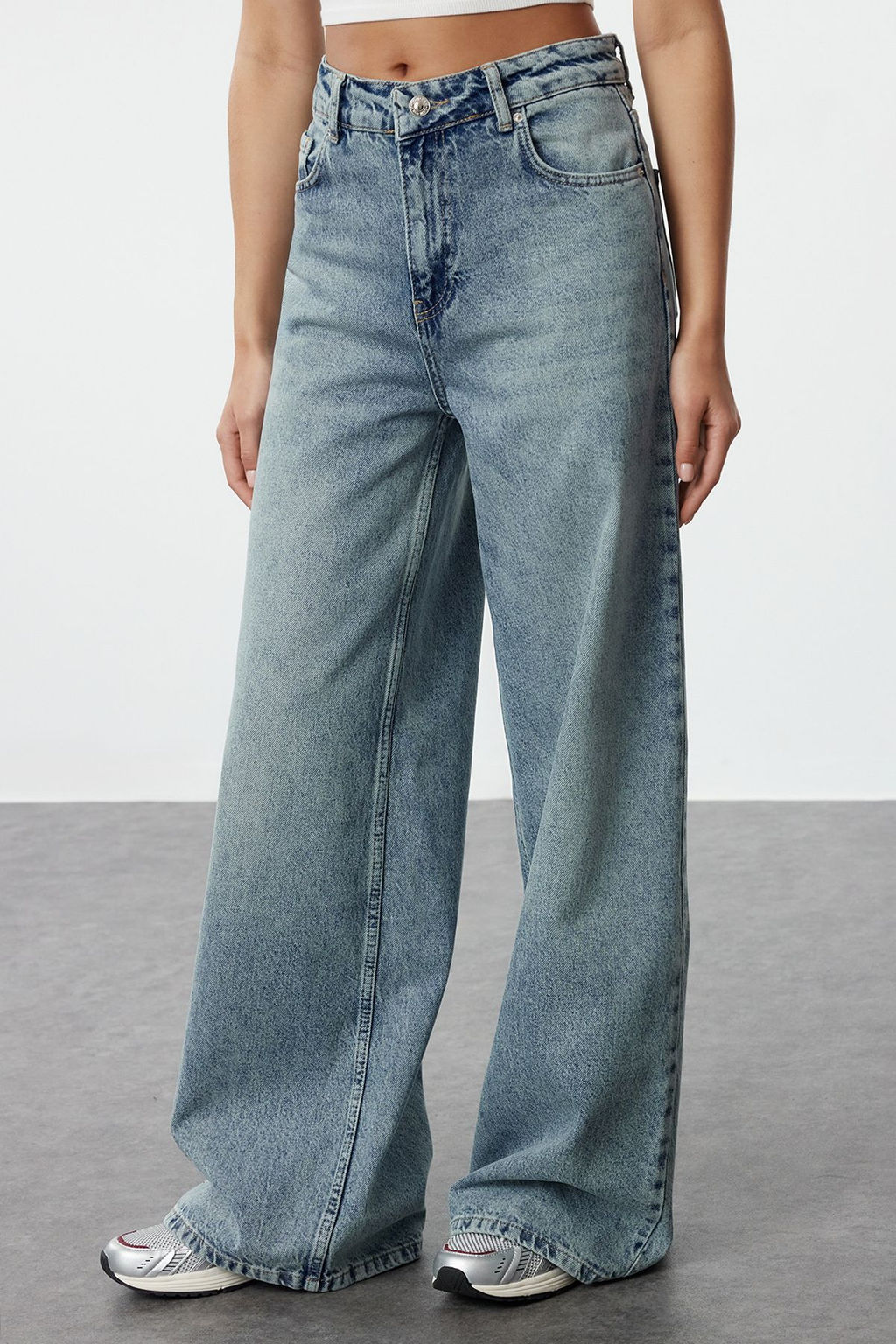 Mavi Normal Bel Ekstra Genis Paca Wide Leg Palazzo Jeans TWOAW25JE00106 - Trendyolmilla фото 3