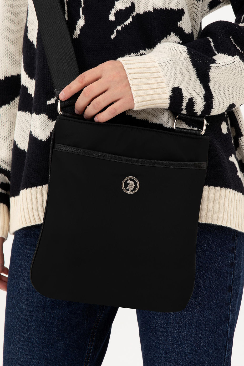 Сумка через плечо U.S. Polo Assn черная из поливинилхлорида  фото 2