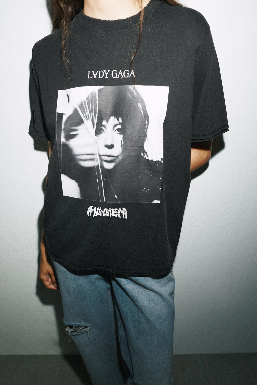 LADY GAGA FADED-EFFECT T-SHIRT - Zara фото 2
