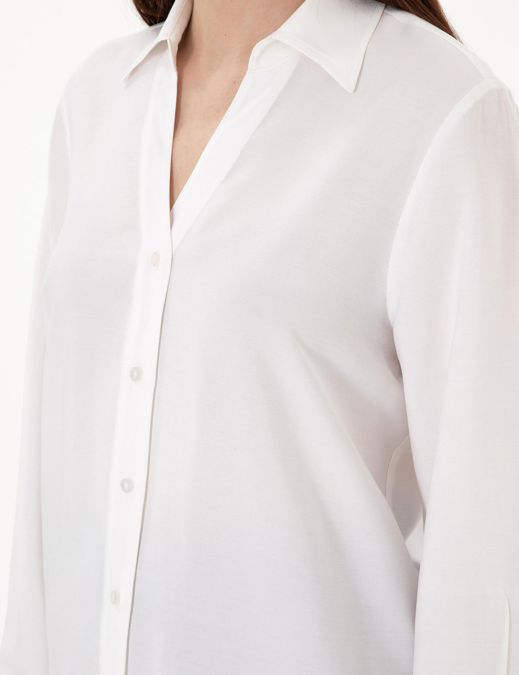 Beyaz Comfort Fit Uzun Kollu G_mlek - Pierre cardin фото 7