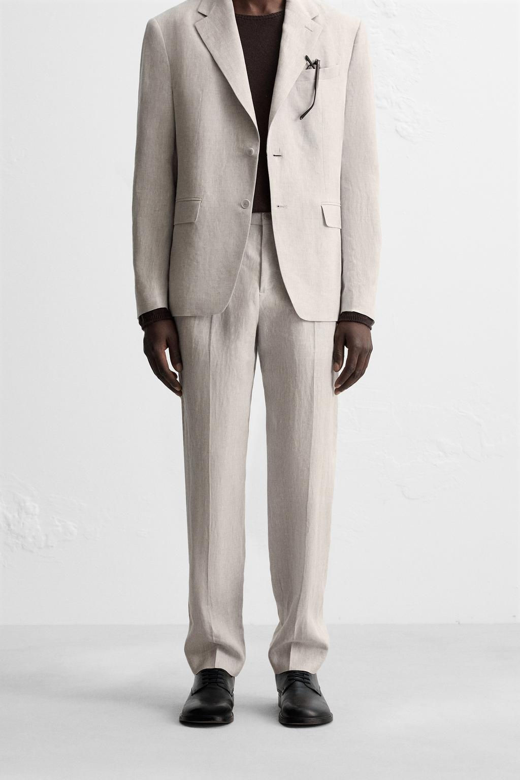 100% LINEN SUIT TROUSERS - Zara фото 6