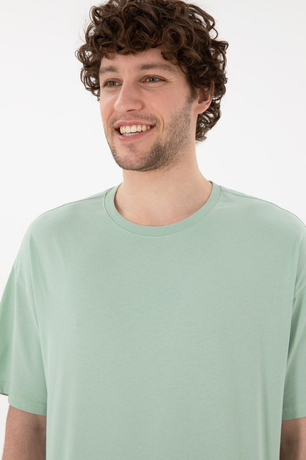 Erkek Oversize Fit Bisiklet Yaka Su Ye_ili Ti__rt Sepette S_rpriz _ndirim - U.s. polo assn фото 3