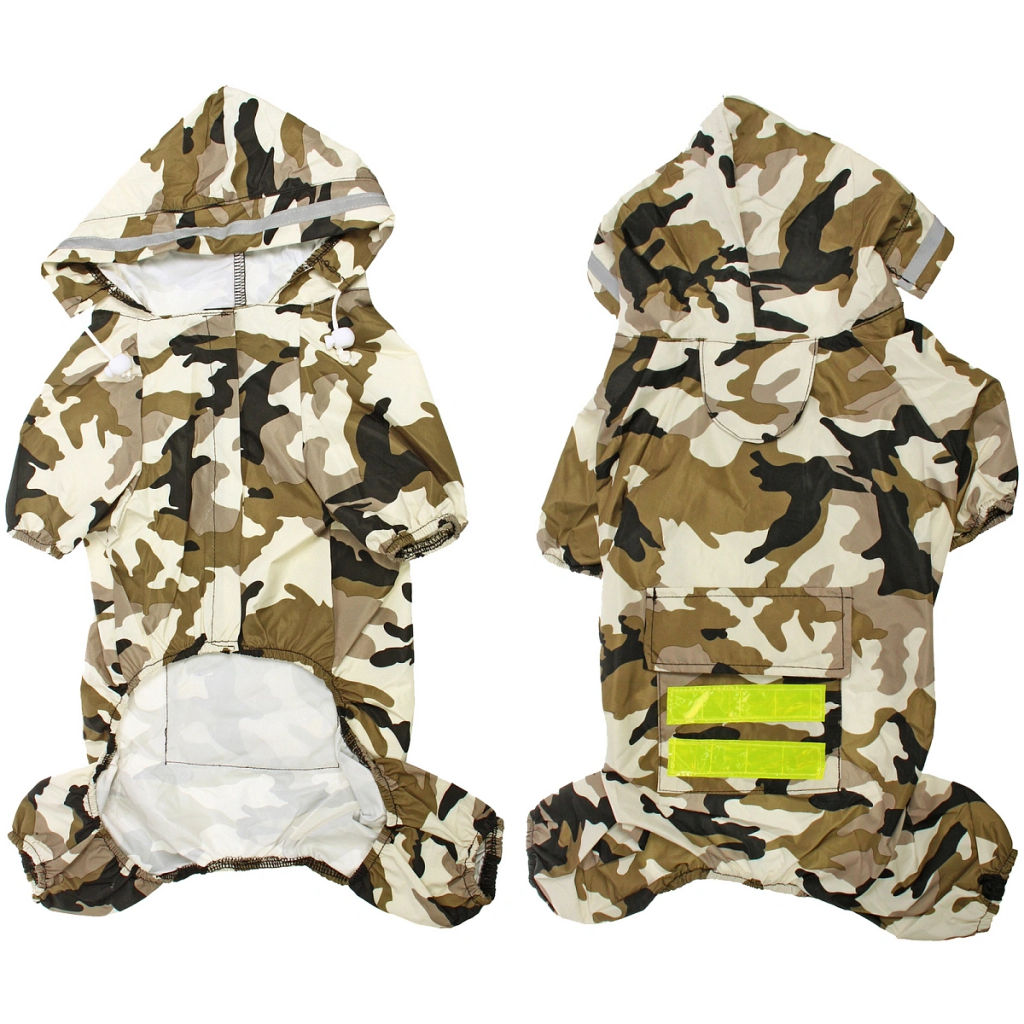 Дождевик для крупных пород собак "KOMFORT", принт хаки, р XL