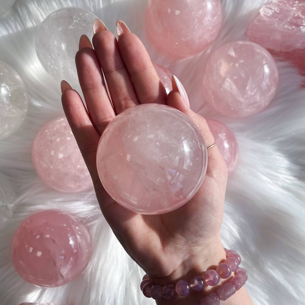 Радуга Самоцветов Шар из мадагаскарского Розового кварца  фото 2