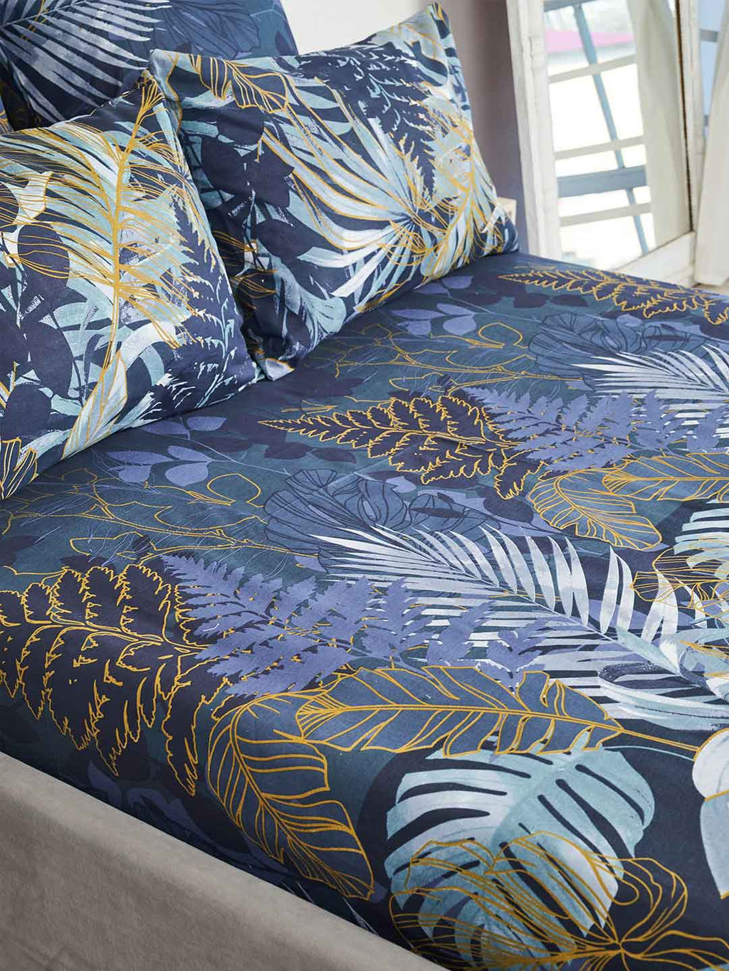 Простыня бязь на резинке - Ночные тропики 160х200х25