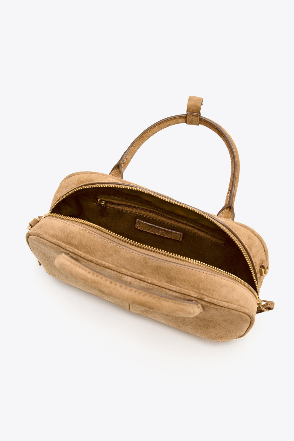 MINI DOUBLE HANDLE SPLIT SUEDE BAG - Zara фото 6