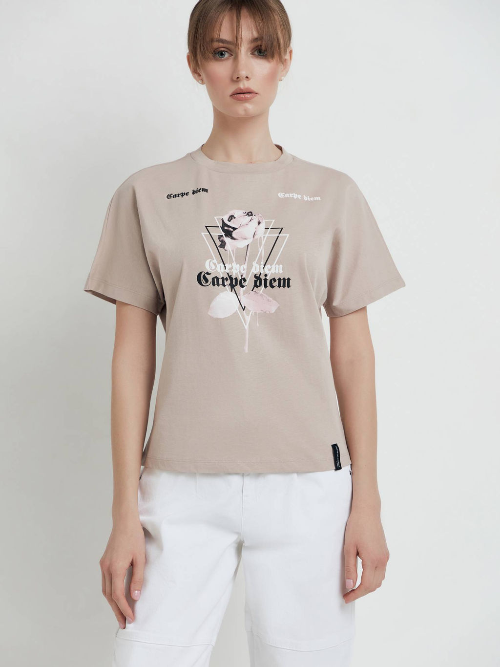 CONTE Футболка из хлопка Сarpe diem LD 1672 beige