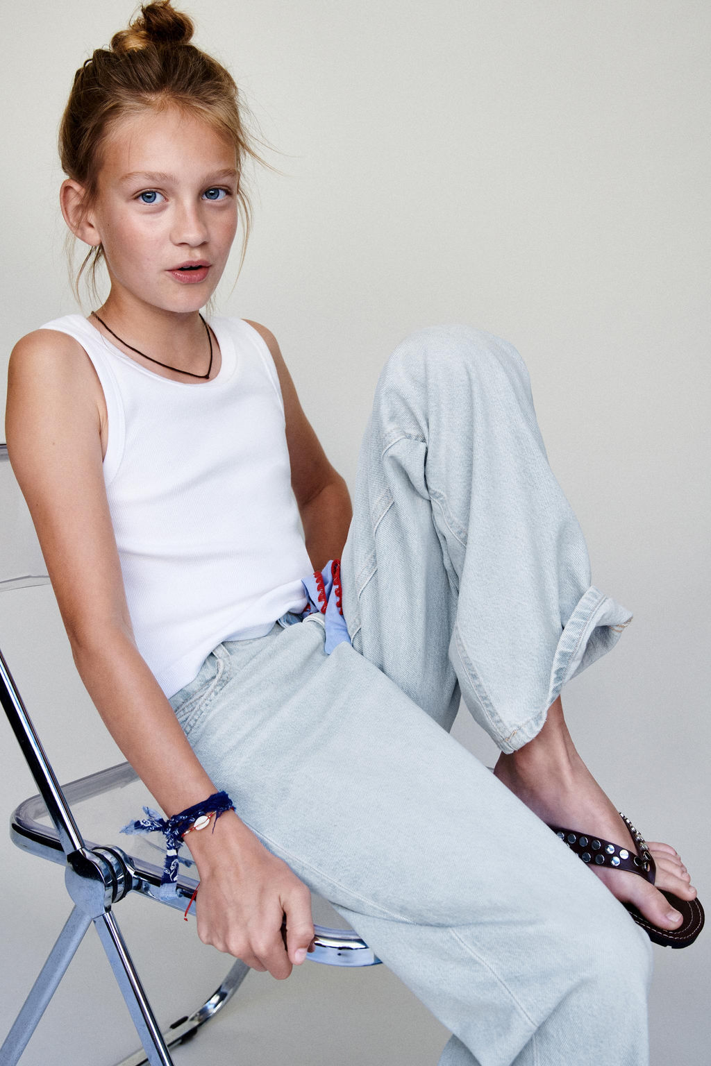 JEANS WIDE LEG / Azul claro - Zara фото 7