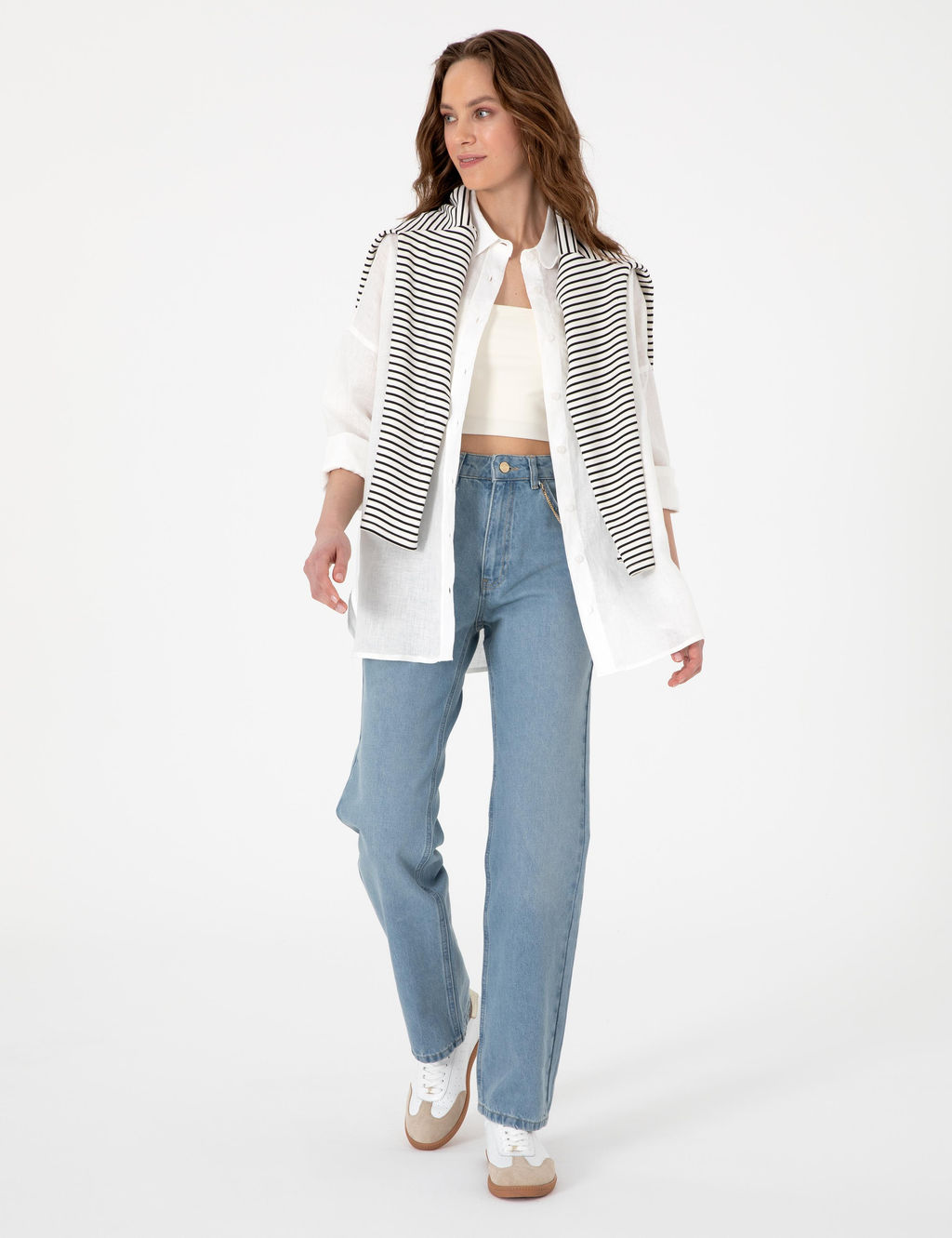 Beyaz Oversize Uzun Kollu G_mlek - Pierre cardin фото 4